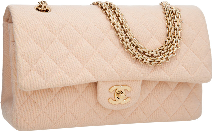 Chanel Peach Quilted Cotton Jumbo Double Flap Bag with Gold | Lot #58201 |  Heritage Auctions