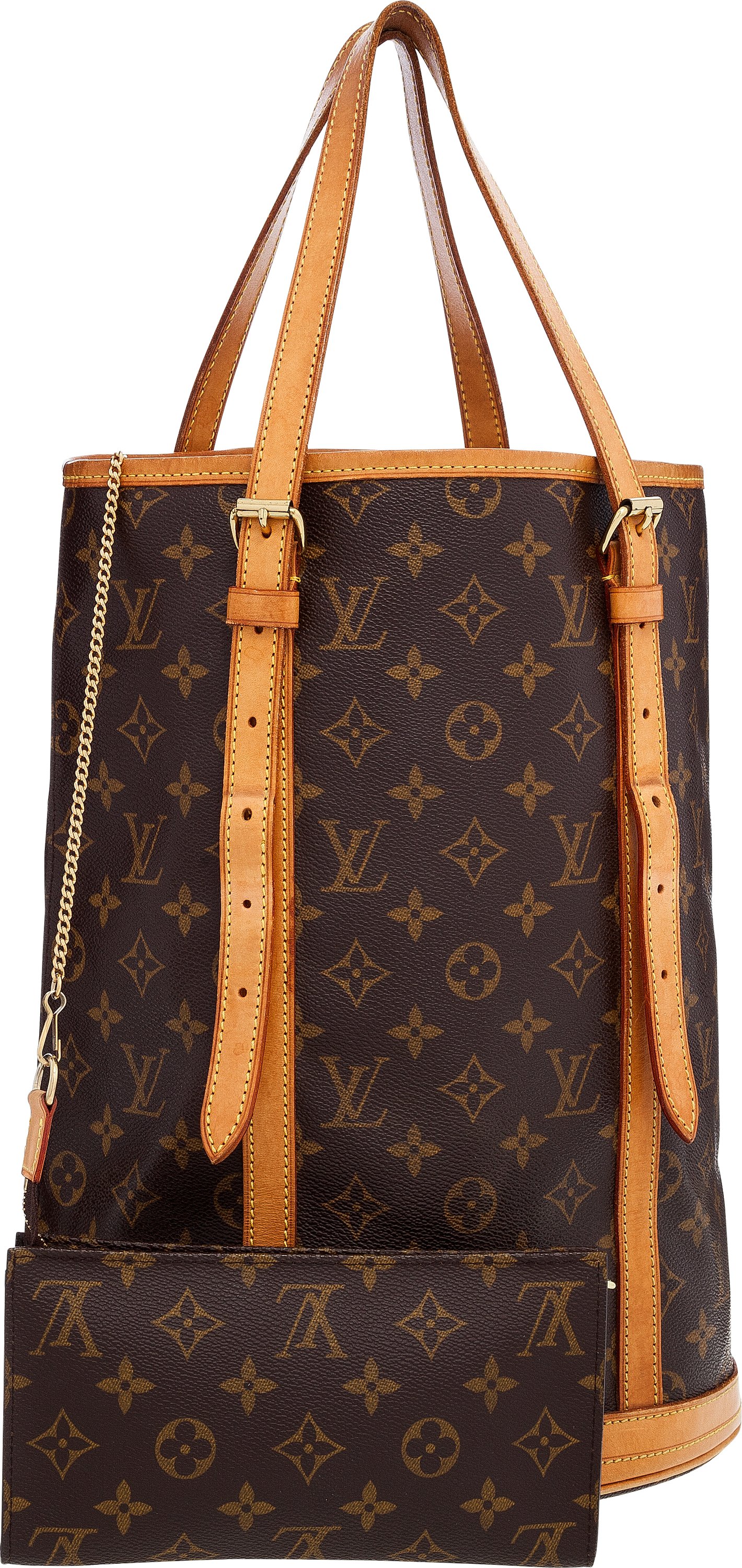 Louis Vuitton Brown Monogram Coated Canvas & Vachetta Leather Bucket B