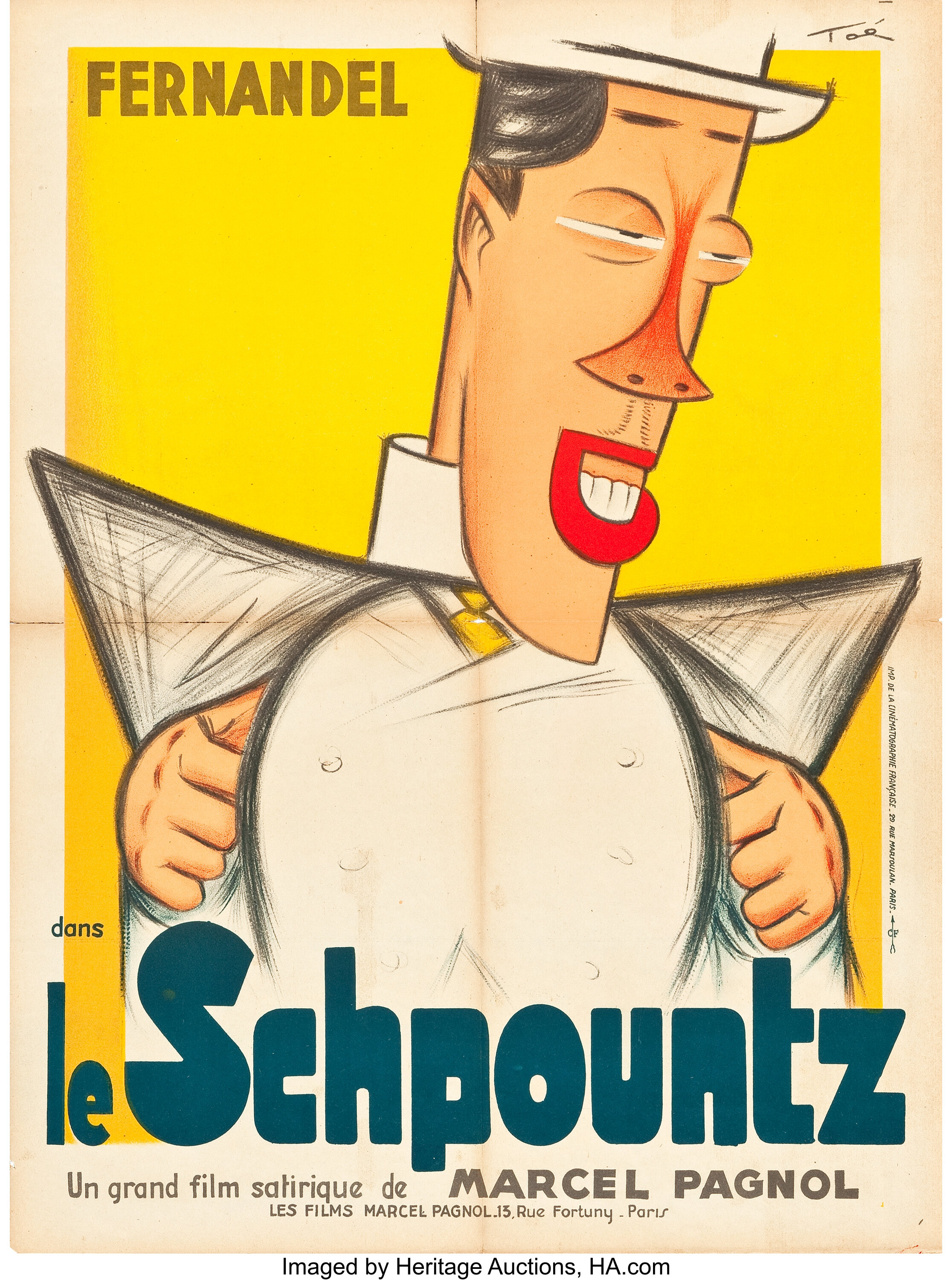 Heartbeat (Les Films Marcel Pagnol, 1938). French Affiche (23.5