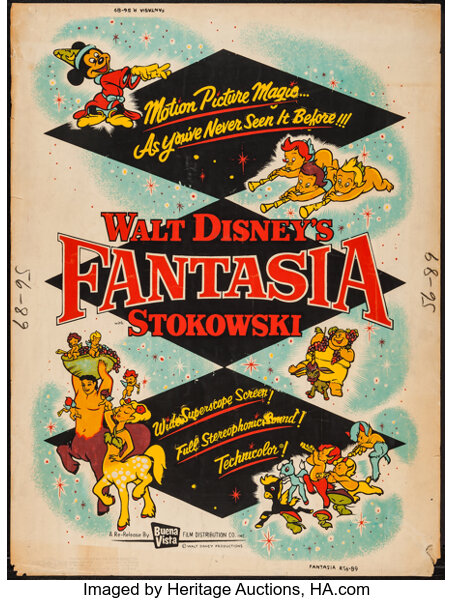 Fantasia (Buena Vista, R-1956). Poster (30&quot; X 40&quot;). Animation.. ... | Lot  #51128 | Heritage Auctions