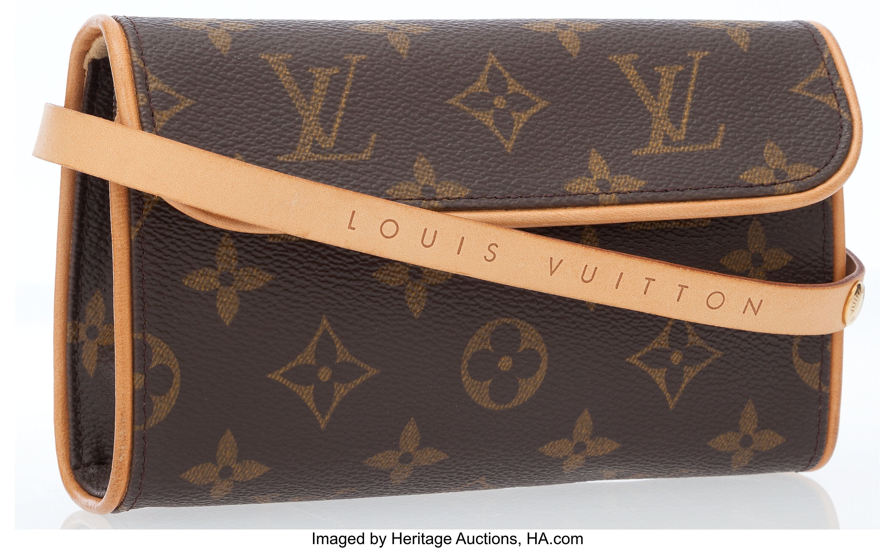 Louis Vuitton Monogram Pochette Florentine Leather Suede Brown
