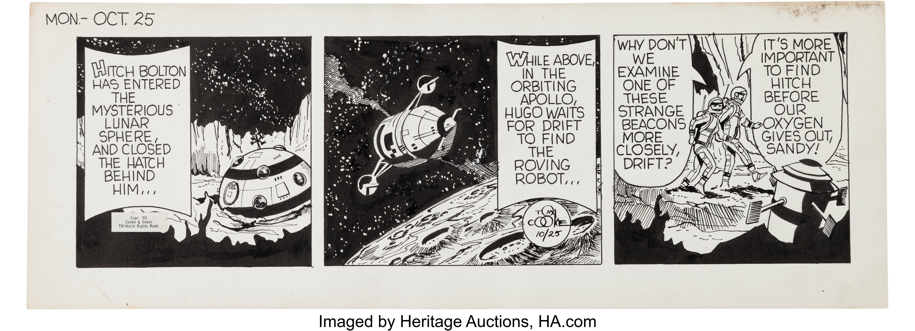 Tom Cooke Drift Marlo Daily Comic Strip Original Art Dated - 