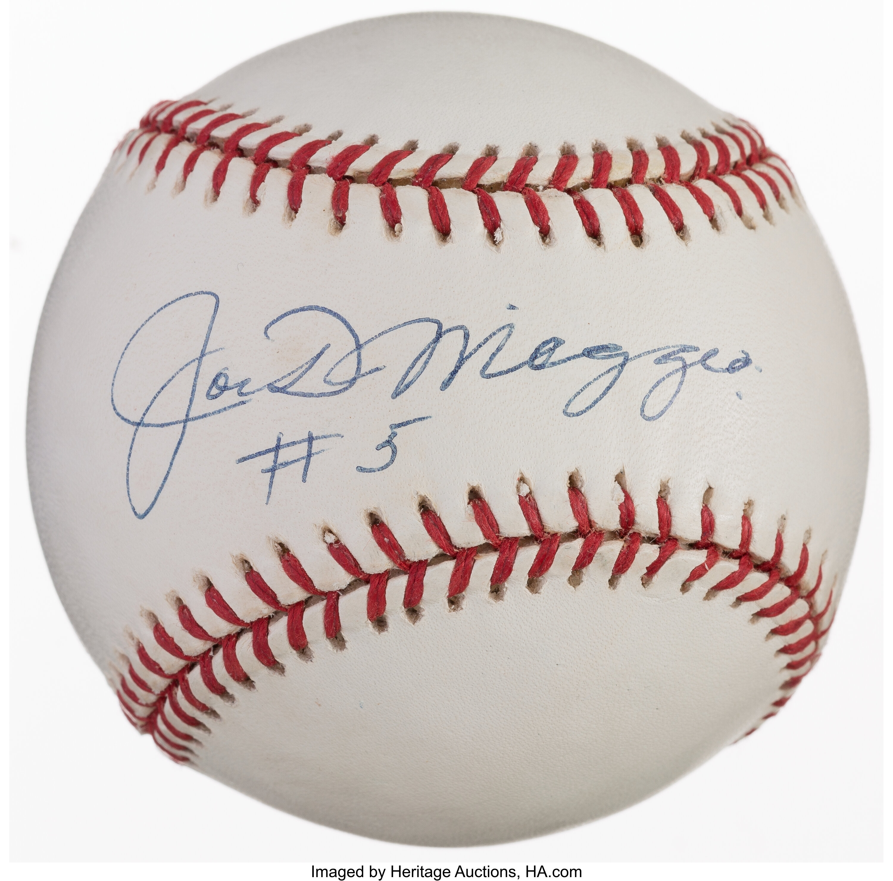 Joe DiMaggio #5 Single Signed Baseball. Baseball Collectibles, Lot  #40067