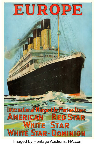EUROPE (White Star Line-Olympic/Titanic) (). Travel Poster | Lot  #83377 | Heritage Auctions