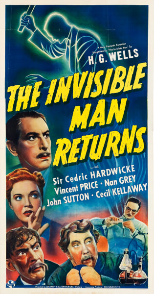 The Invisible Man Returns Universal 1940 Three Sheet 41 X Lot Heritage Auctions