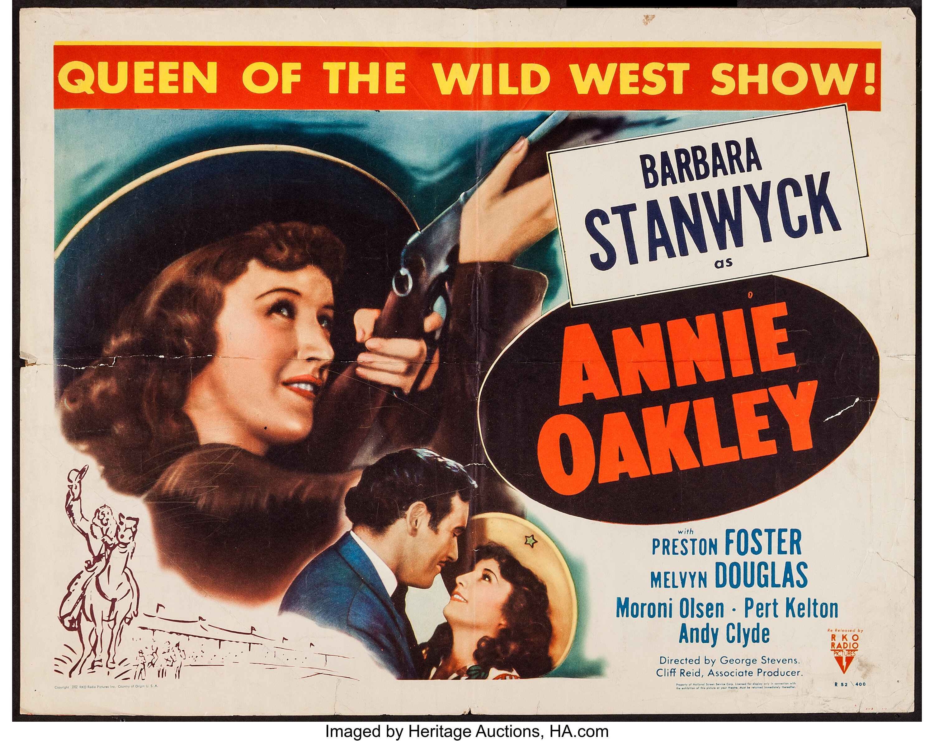 Annie Oakley (RKO, R-1952). Half Sheet (22