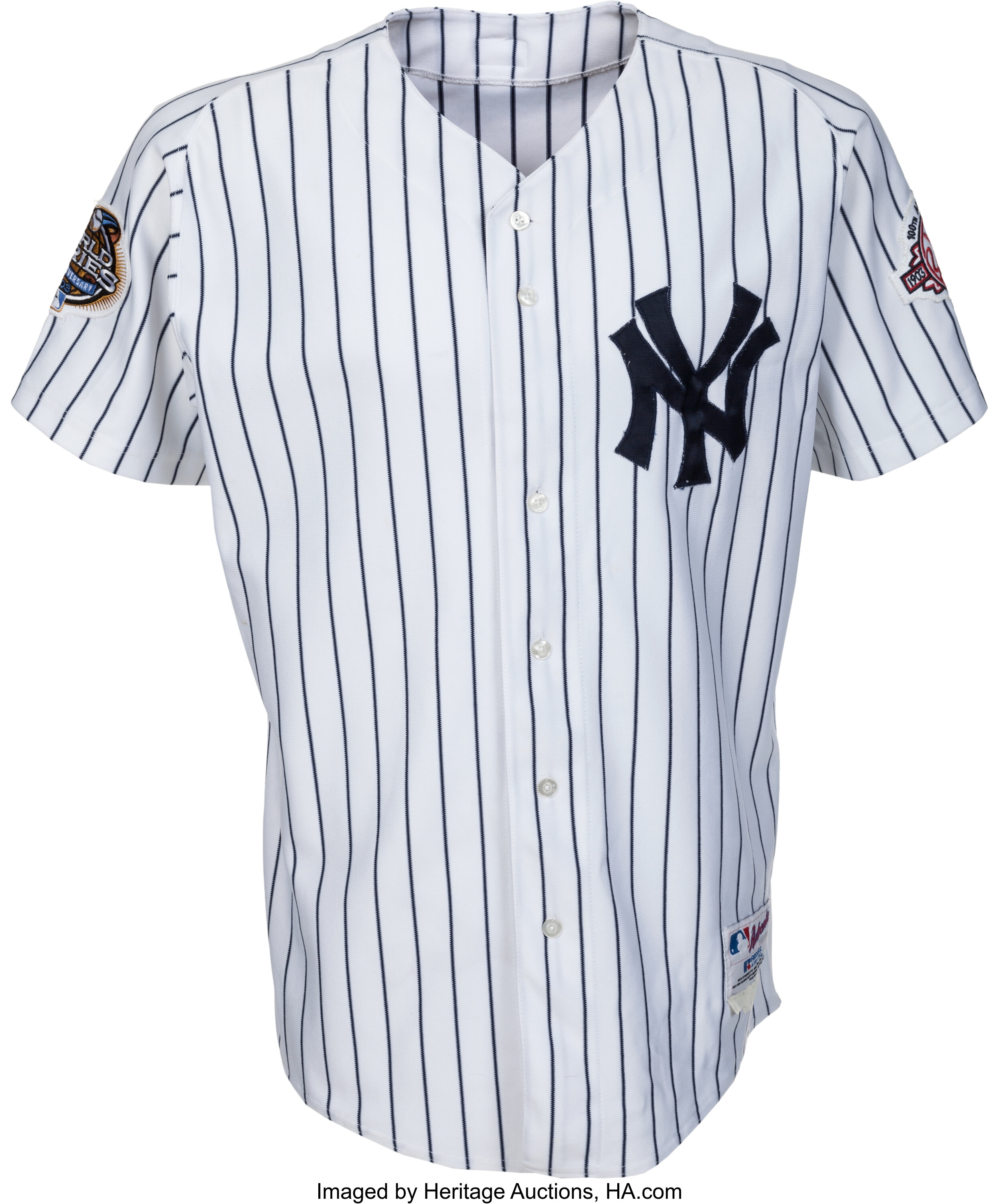 2003 Derek Jeter World Series Game Worn New York Yankees Jersey., Lot  #80107