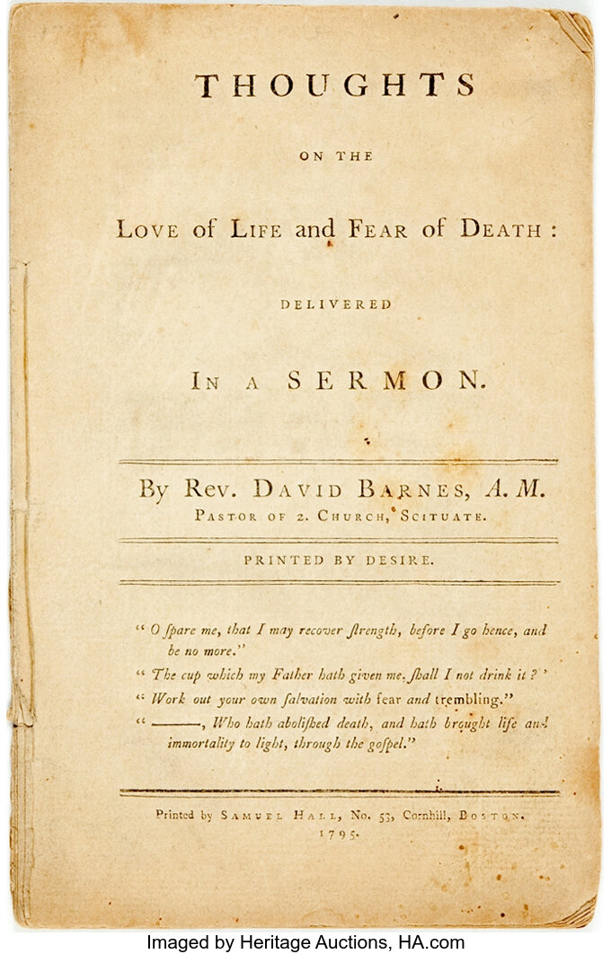 Rev David Barnes Thoughts On The Love Of Life And Fear Of Death