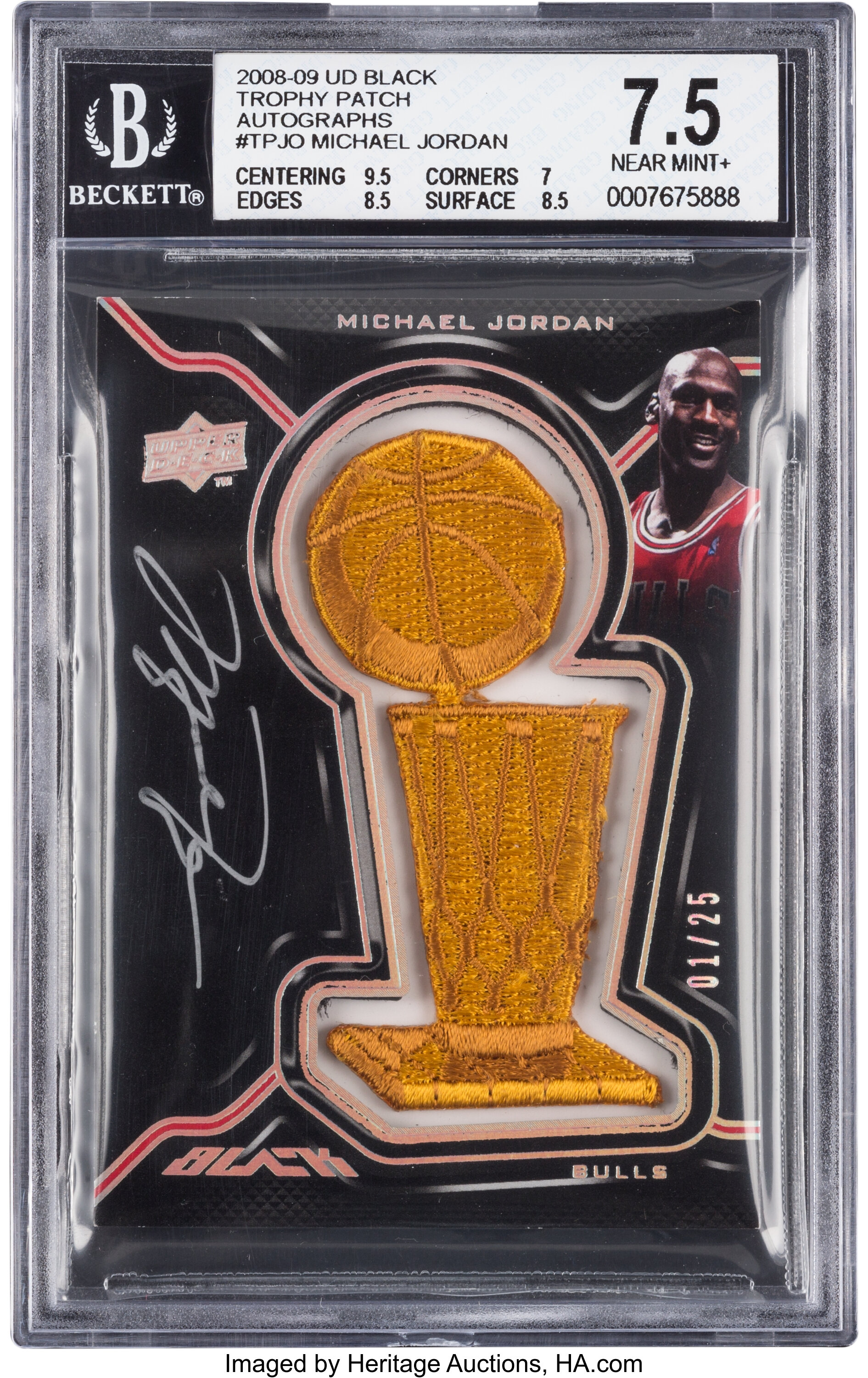 2008-09 Upper Deck Black Michael Jordan Signed Game Used Jersey, Lot  #80739