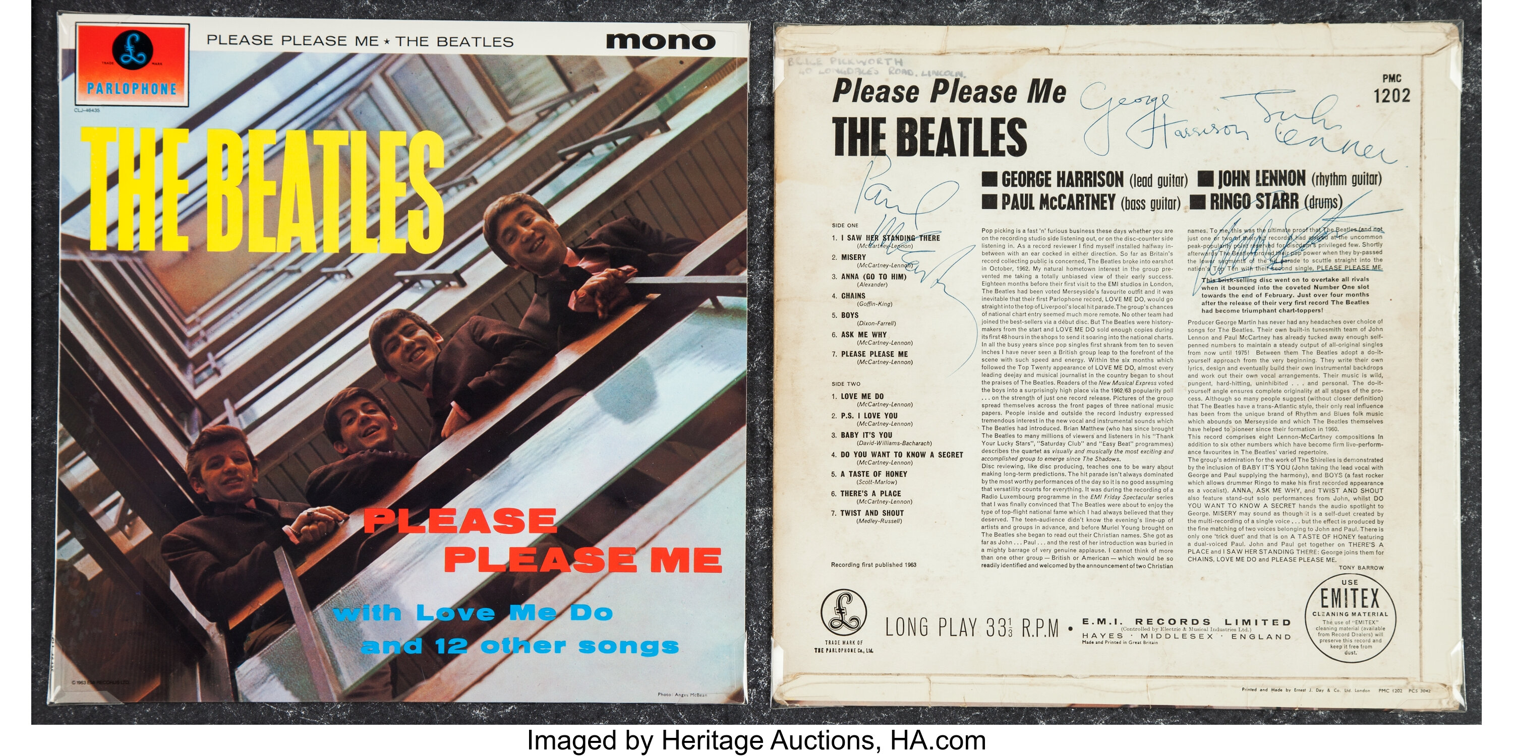 Beatles Signed Please Please Me Mono UK Early Pressing LP | Lot