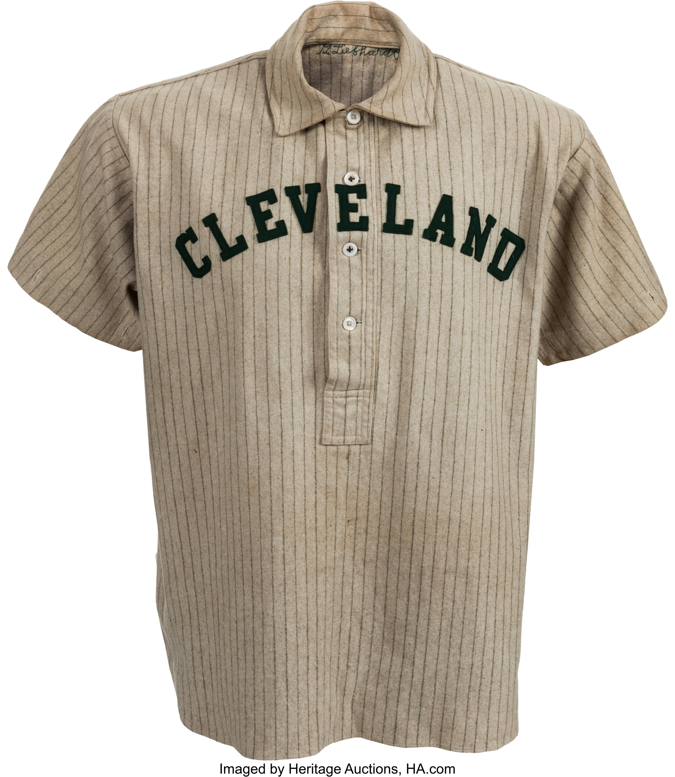 1909 Glenn Liebhardt Game Worn Cleveland Naps Jersey, MEARS A7., Lot  #80095