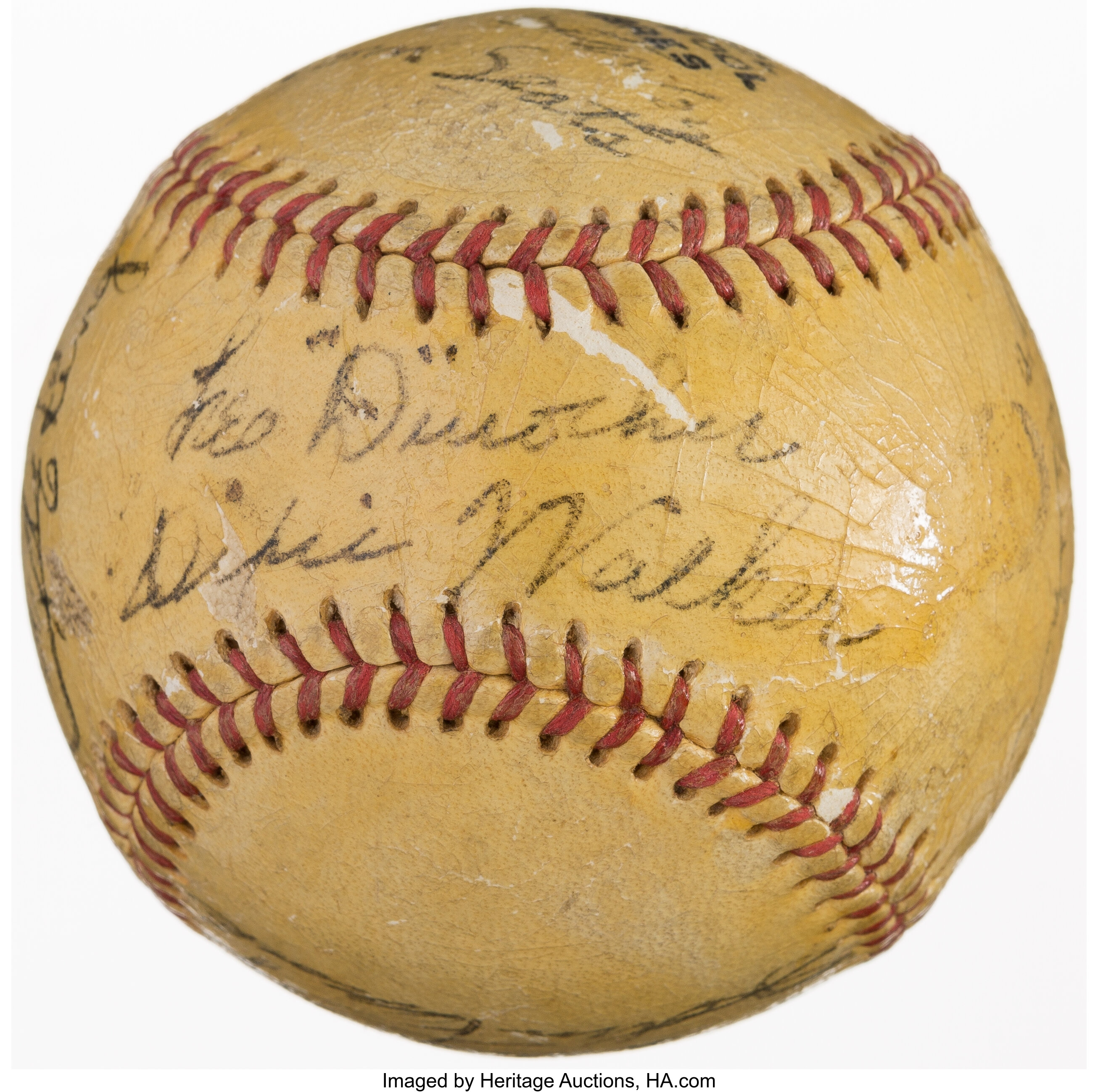 1945 Brooklyn Dodgers Team Signed Baseball (16 Signatures)., Lot #42068