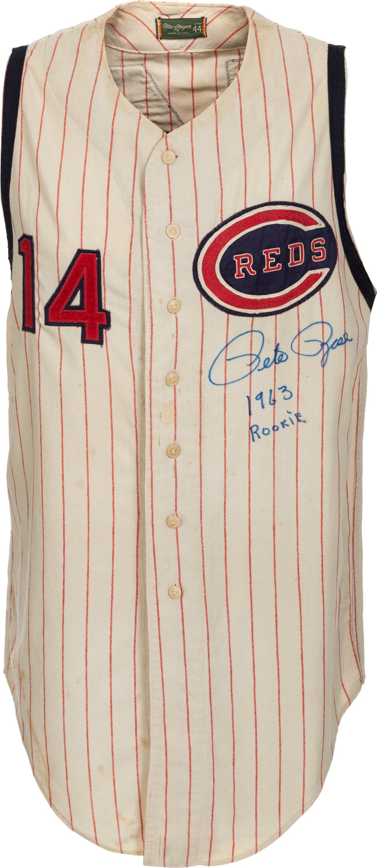 1963-64 Pete Rose Game Worn Cincinnati Reds Rookie-Era Jersey