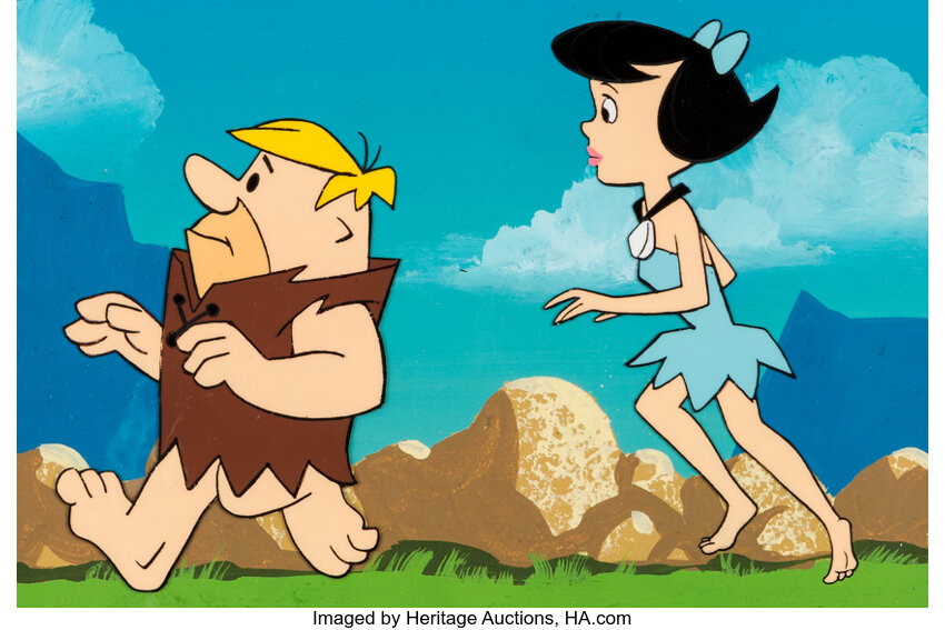 Mid-Century Era Barney and Betty Rubble of 'The Flintstones