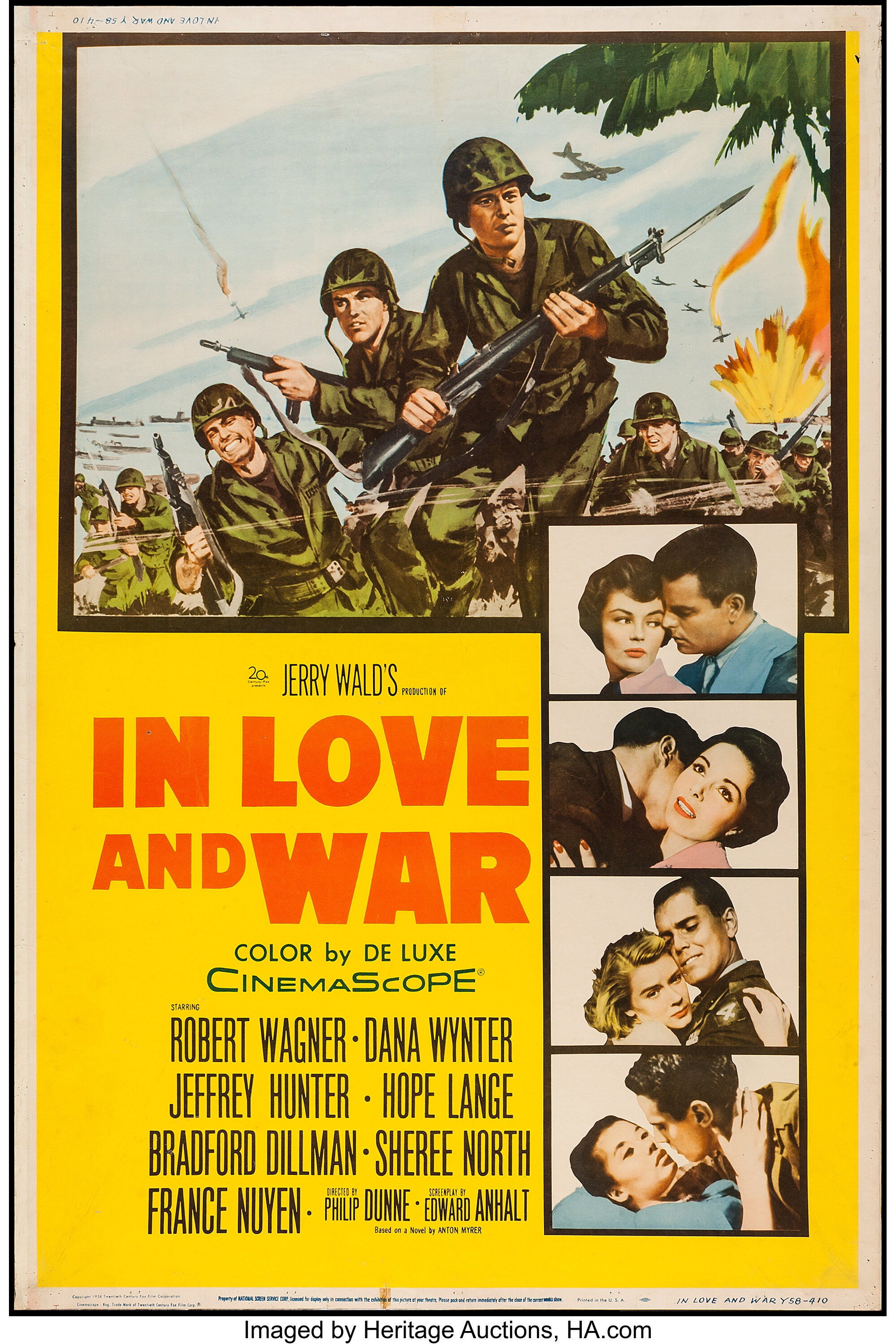 In Love And War Other Lot th Century Fox 1958 Posters 2 Lot 502 Heritage Auctions