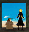 Galaxy Express 999 Maetel and Tetsuro Production Cel Setup with | Lot ...