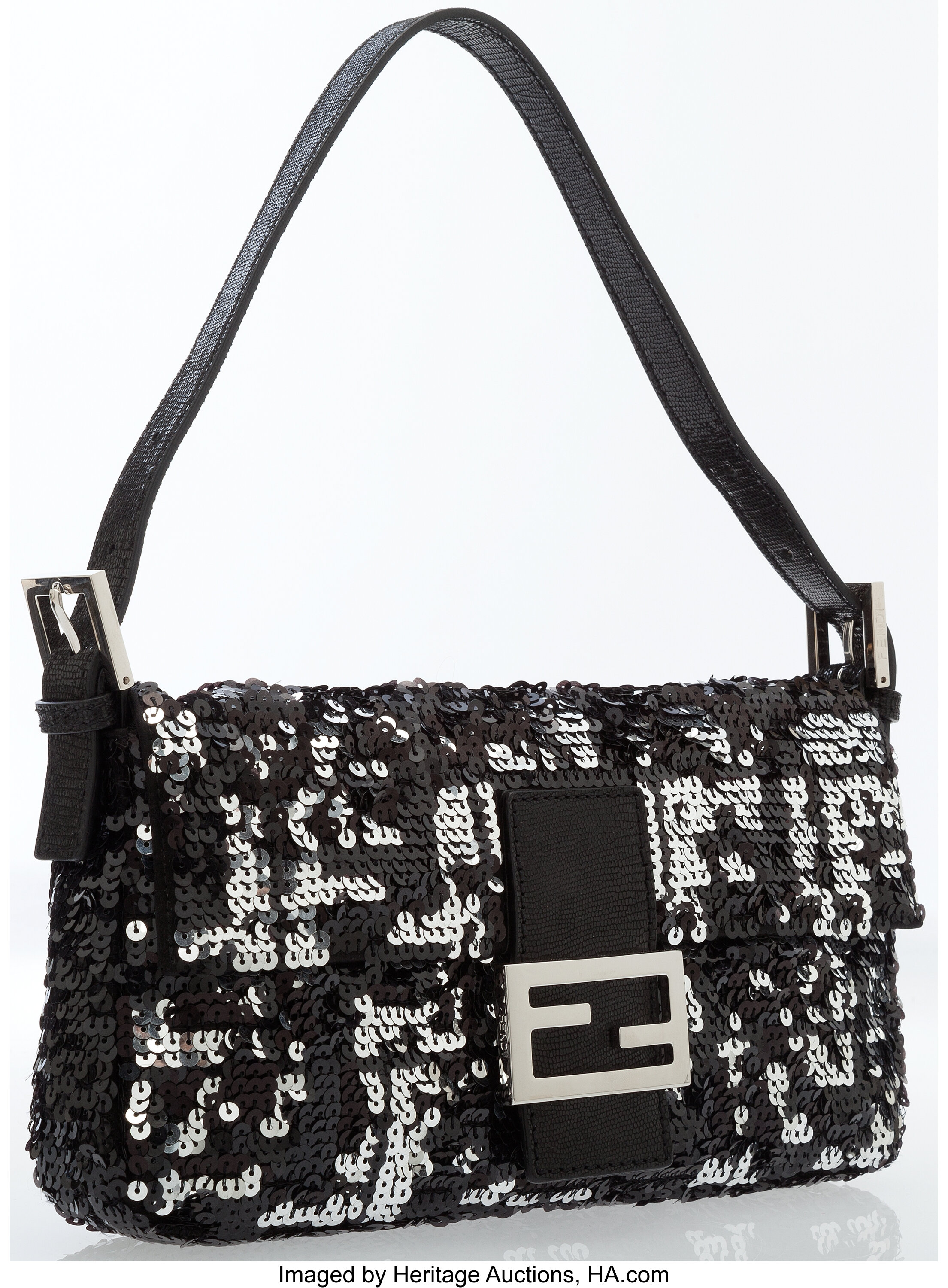 $3100 NEW Fendi Baguette Chain Midi FF jacquard logo fabric