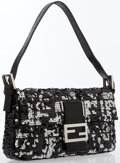 Fendi Gold & Black Sequin Baguette GHW