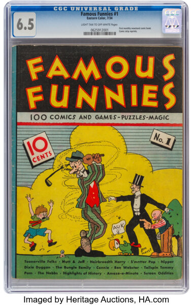 Platinum Age (1897-1937):Miscellaneous, Famous Funnies #1 (Eastern Color, 1934) CGC FN+ 6.5 Light tan to off-white pages....