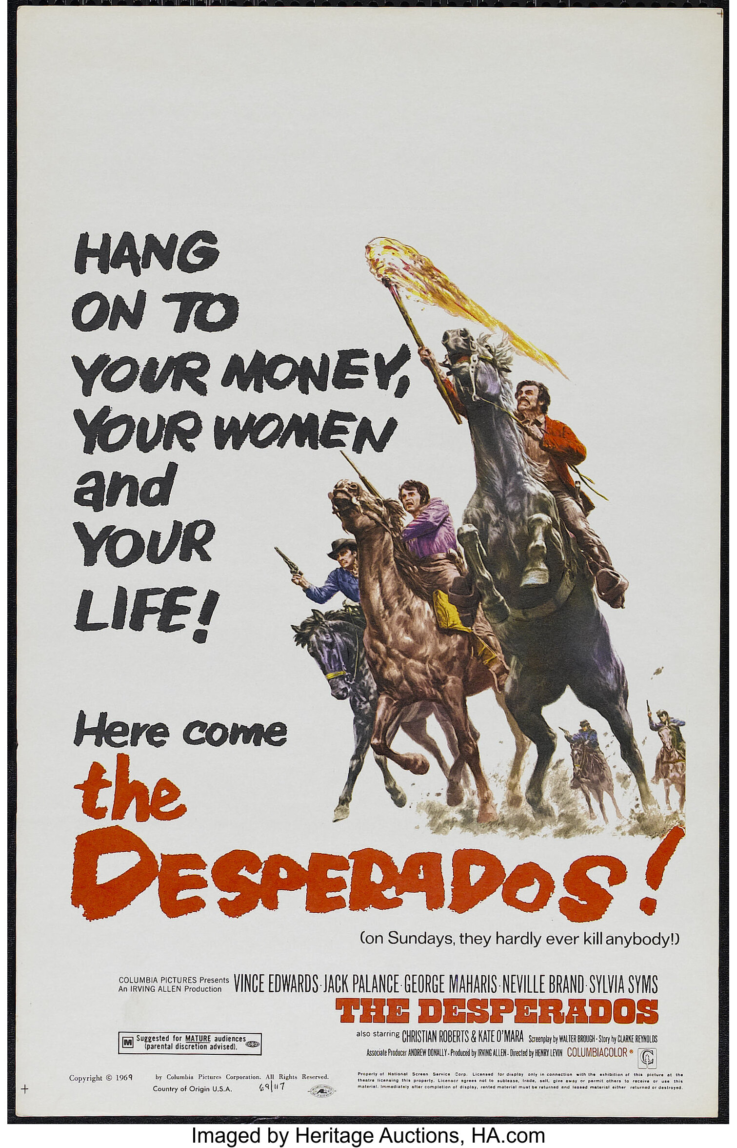 The Desperados & Other Lot (Columbia, 1969). Folded, Fine+. British, Lot  #54133