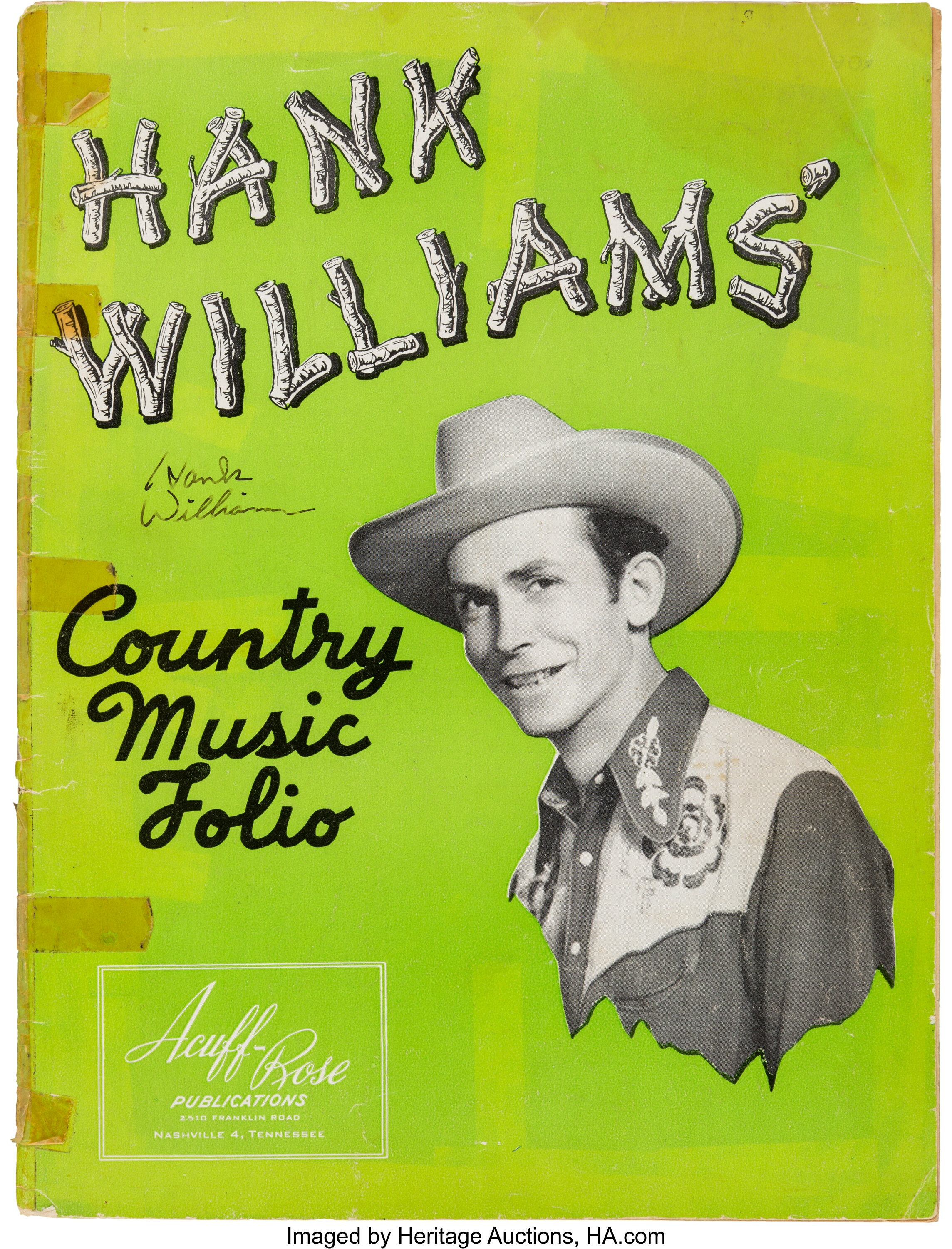 Hank Williams Signed Country Music Folio Book (Acuff-Rose, circa | Lot ...