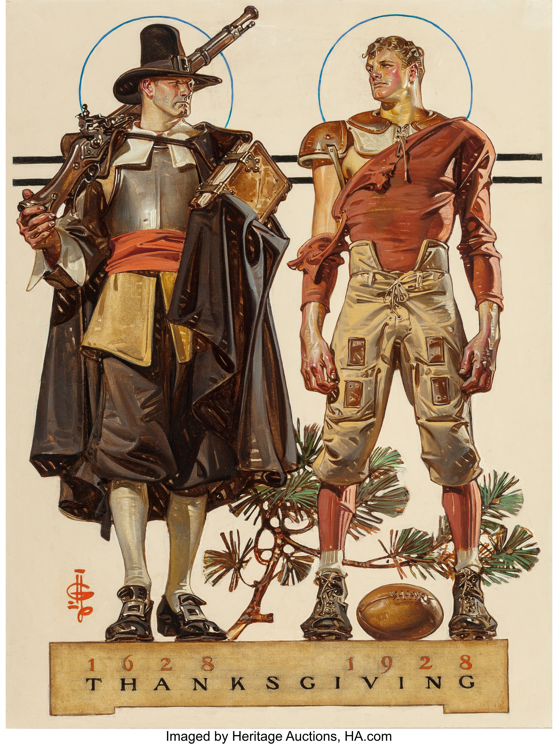 JOSEPH CHRISTIAN LEYENDECKER (American, 1874-1951). Thanksgiving, | Lot