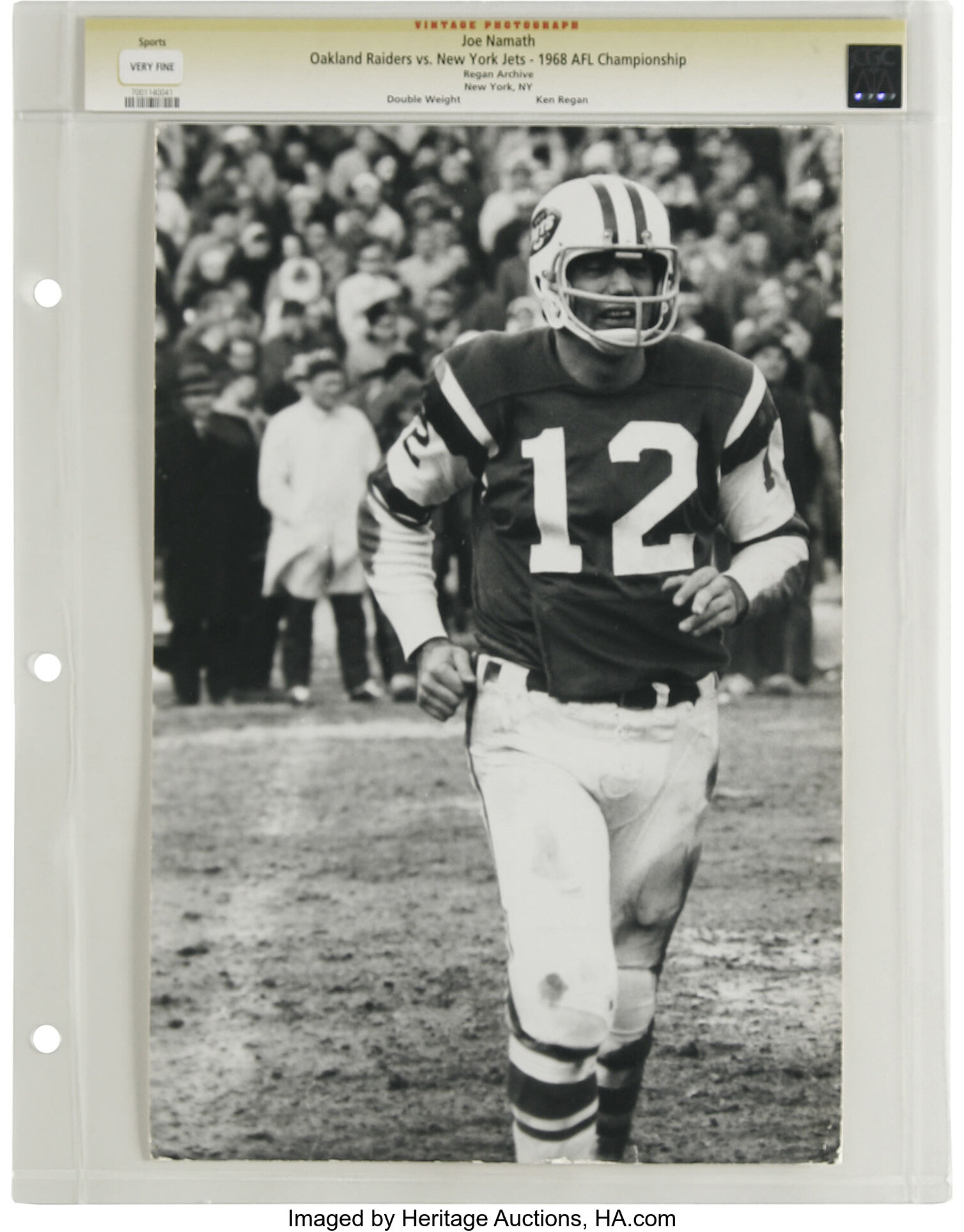 1968 Joe Namath AFL Championship Vintage Photograph. Broadway Joe