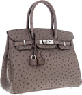 Hermes Birkin Bag 30cm Gris Tourterelle Ostrich Palladium Hardware