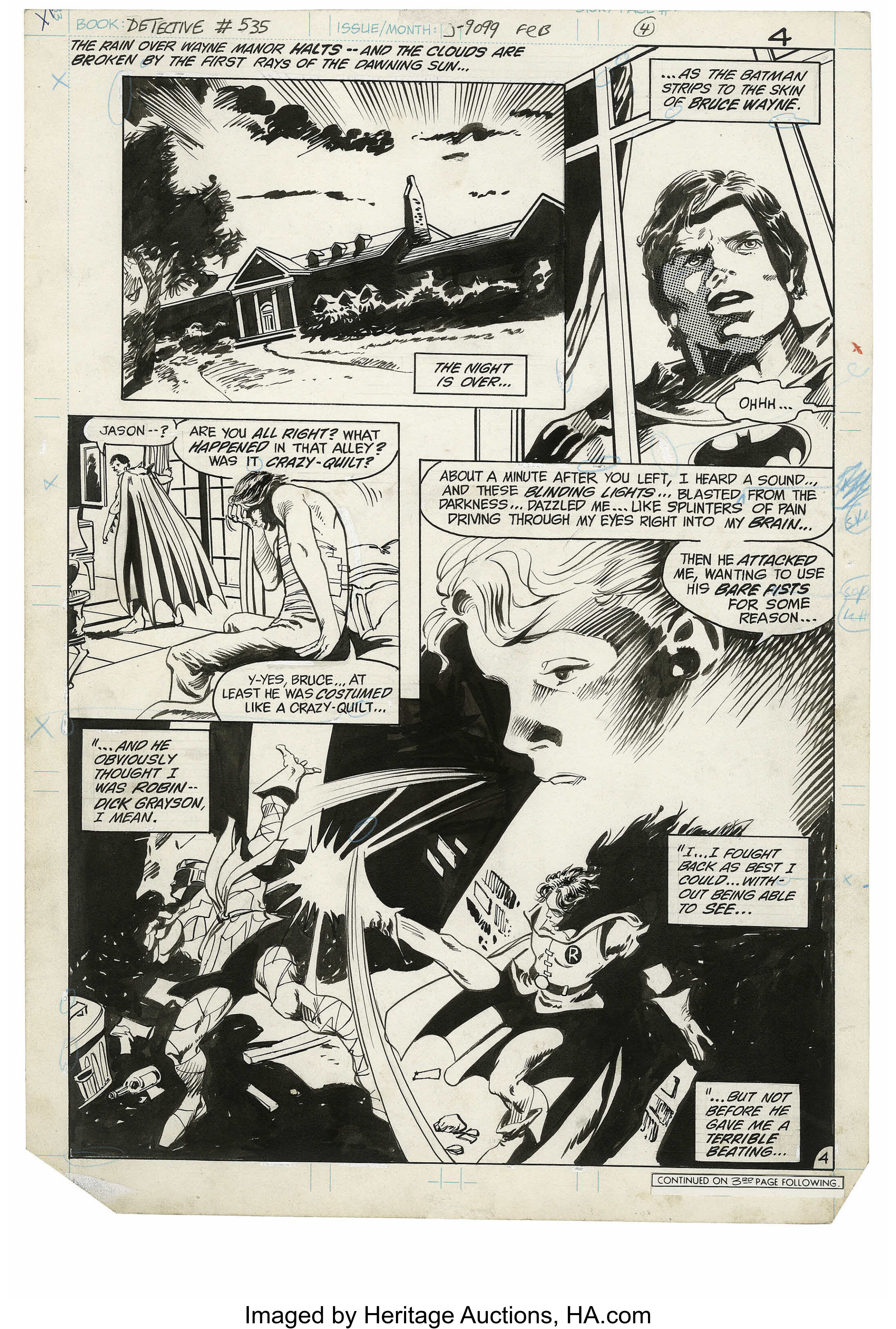 Gene Colan and Bob Smith - Detective Comics #535, page 4 Original | Lot ...