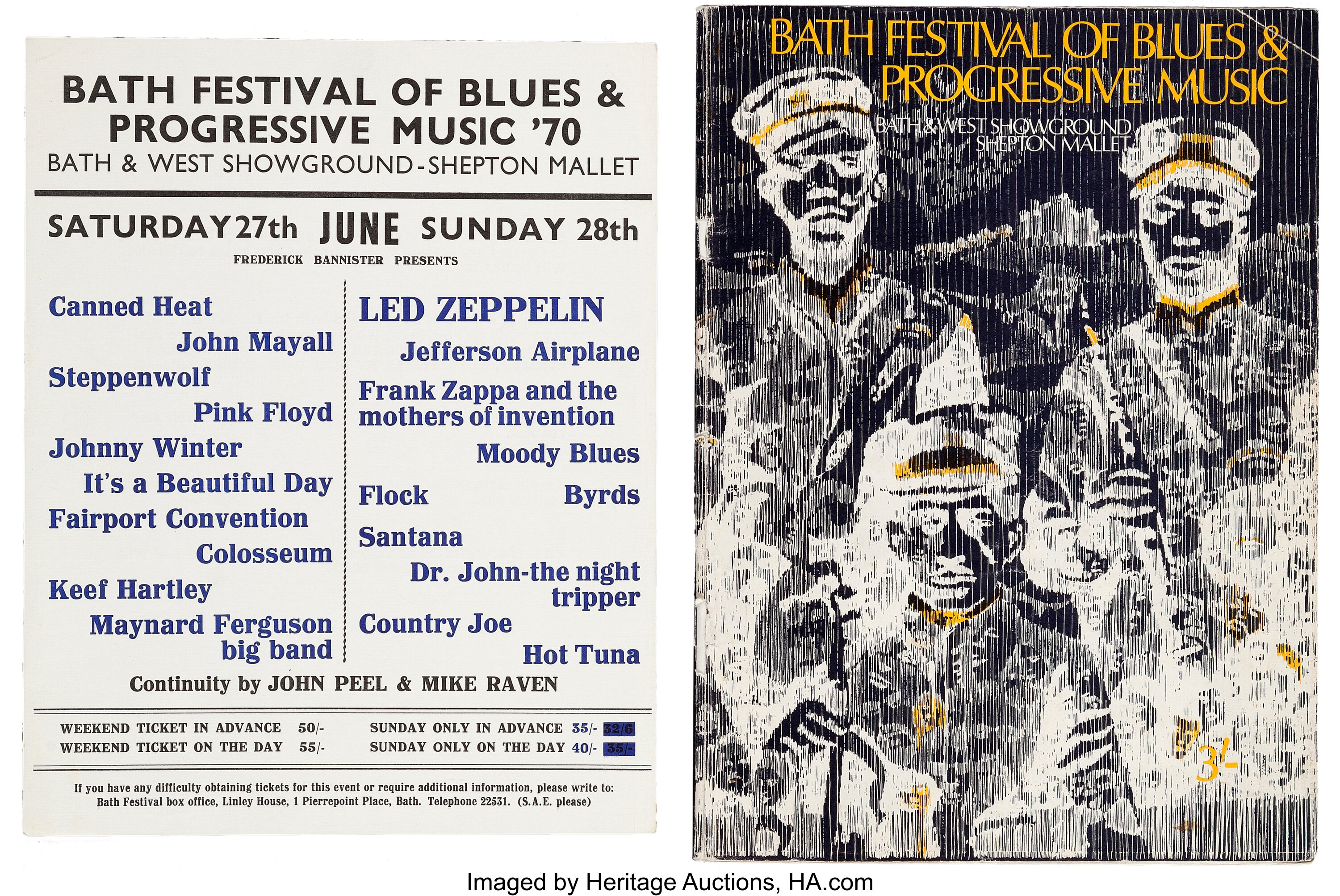 Bath Festival of Blues & Progressive Music '70 Handbill and Program | Lot  #89572 | Heritage Auctions