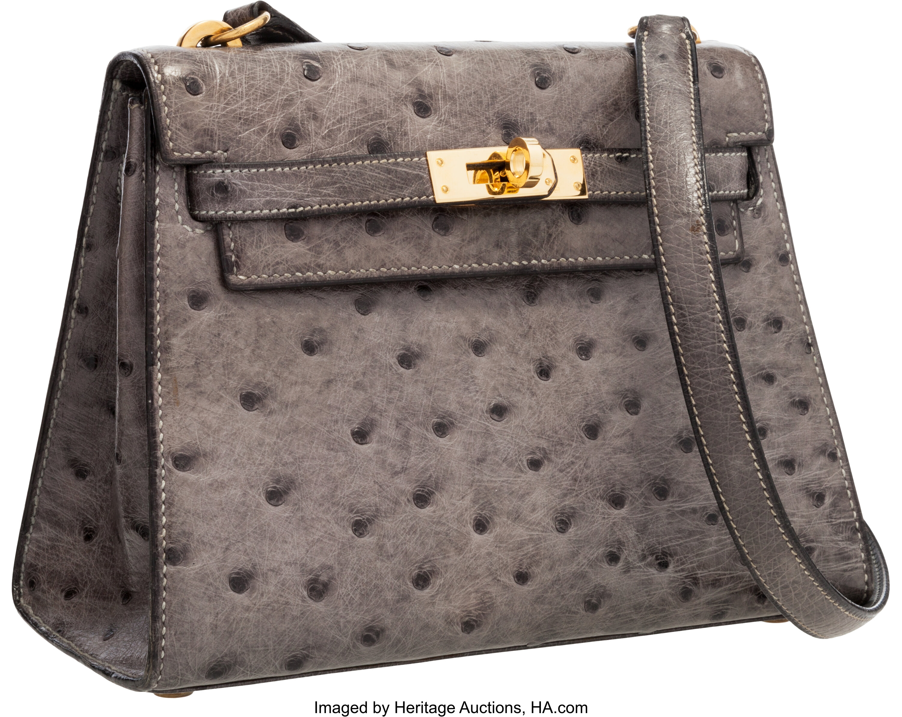 Hermès 2022 Special Order Ostrich Mini Kelly II Sellier 20 - Grey Handle  Bags, Handbags - HER527892