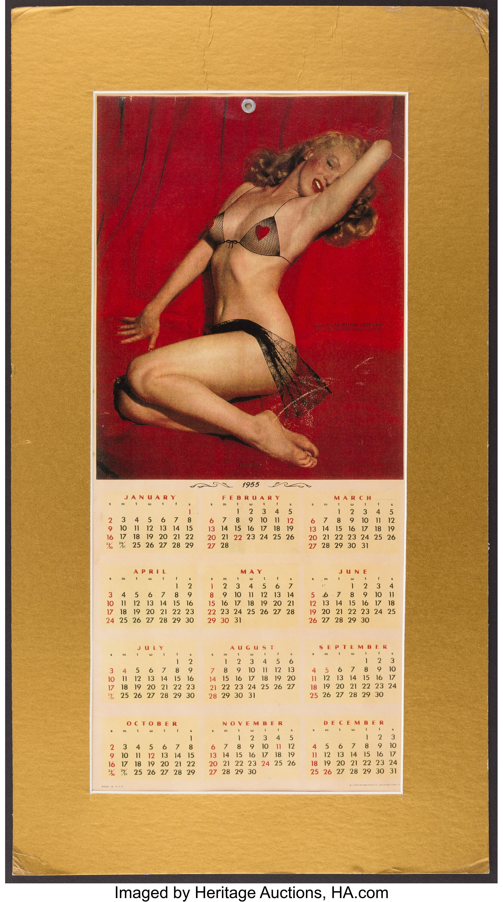 1955 Marilyn Monroe "John Baumgarth Co." Calendar.... Miscellaneous