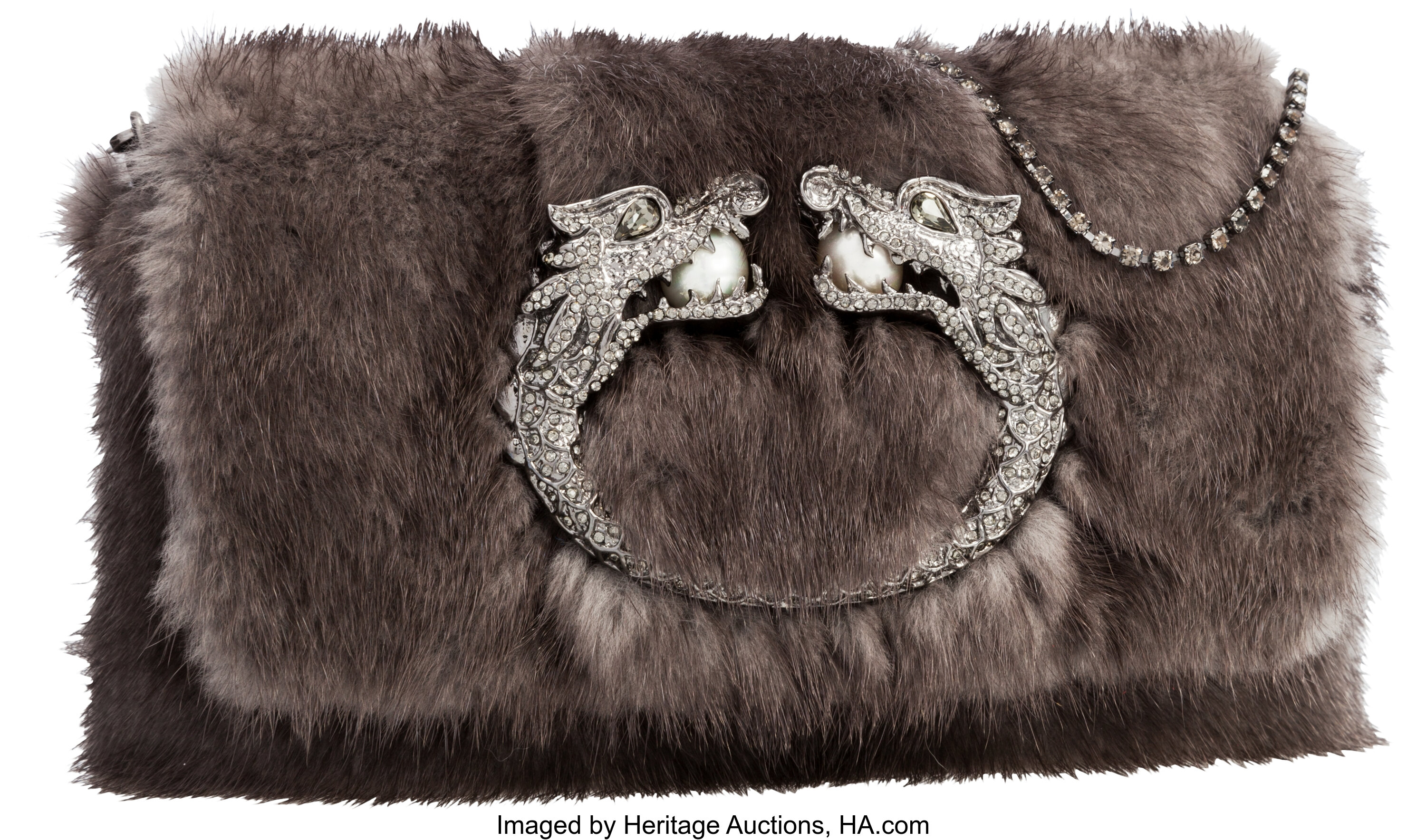 Gucci by Tom Ford Limited Edition Gray Mink Fur Dragon Bag . | Lot #58420 |  Heritage Auctions