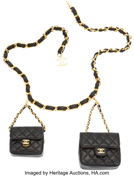 Chanel Navy Lambskin Quilted Micro Mini Flap Belt/Bag Charm at 1stDibs