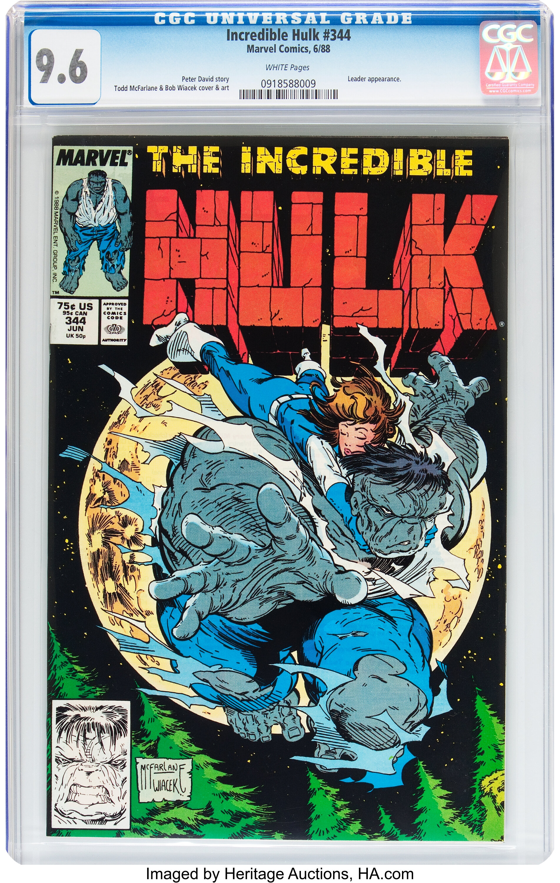 The Incredible Hulk 344 Marvel 19 Cgc Nm 9 6 White Pages Lot Heritage Auctions