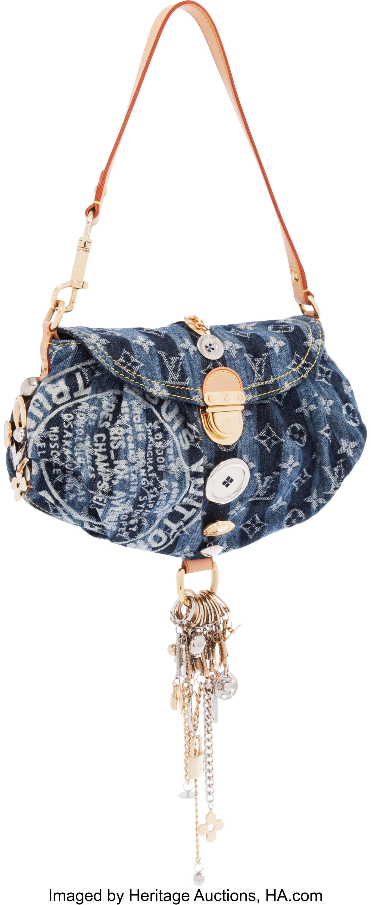 Louis Vuitton Pleaty bag in blue denim canvas Cloth ref.508990 - Joli Closet