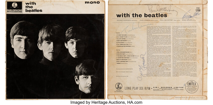 With the Beatles Signed LP Obtained by a British Newspaper