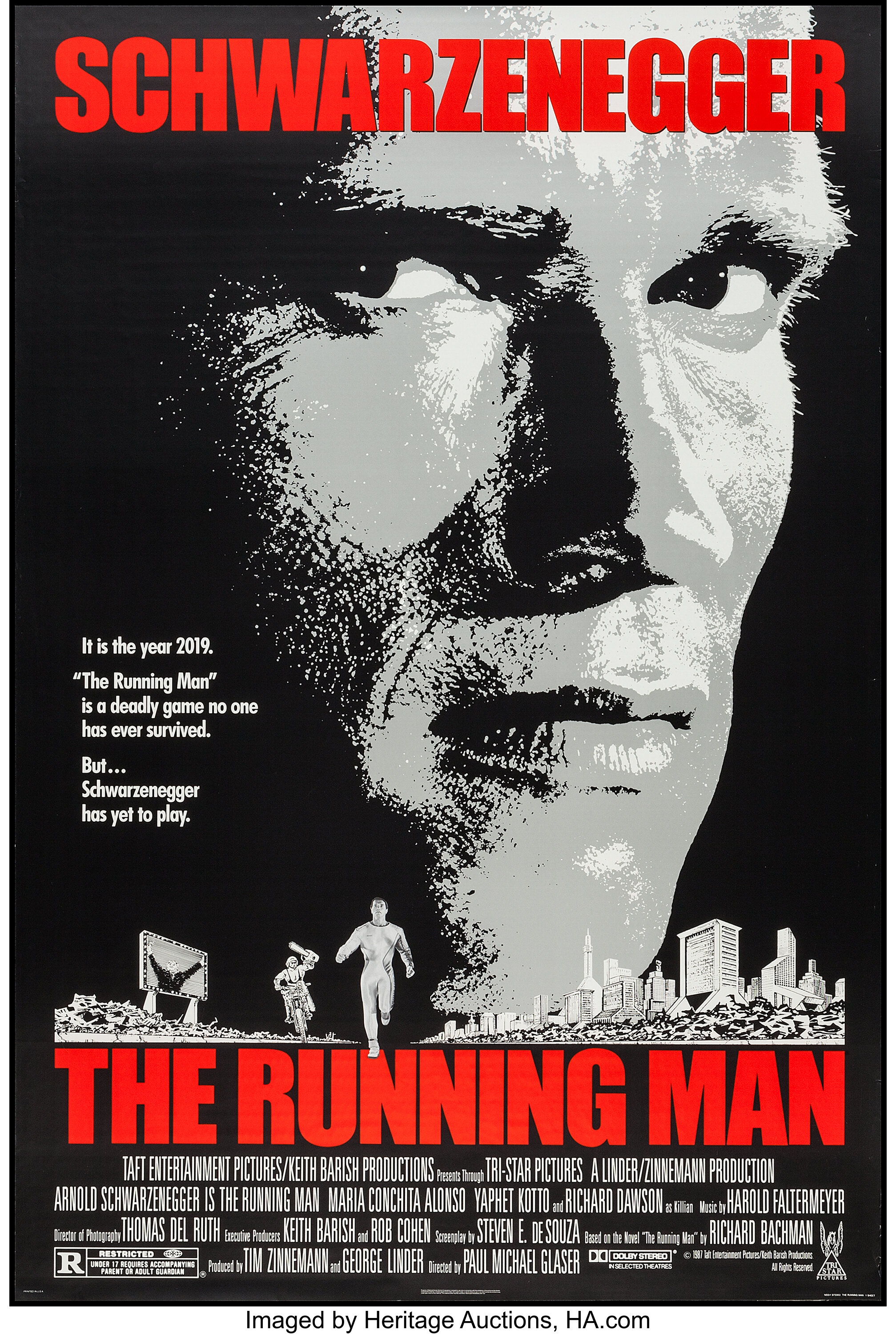 The Running Man & Others Lot (Tri-Star, 1987). One Sheets (3