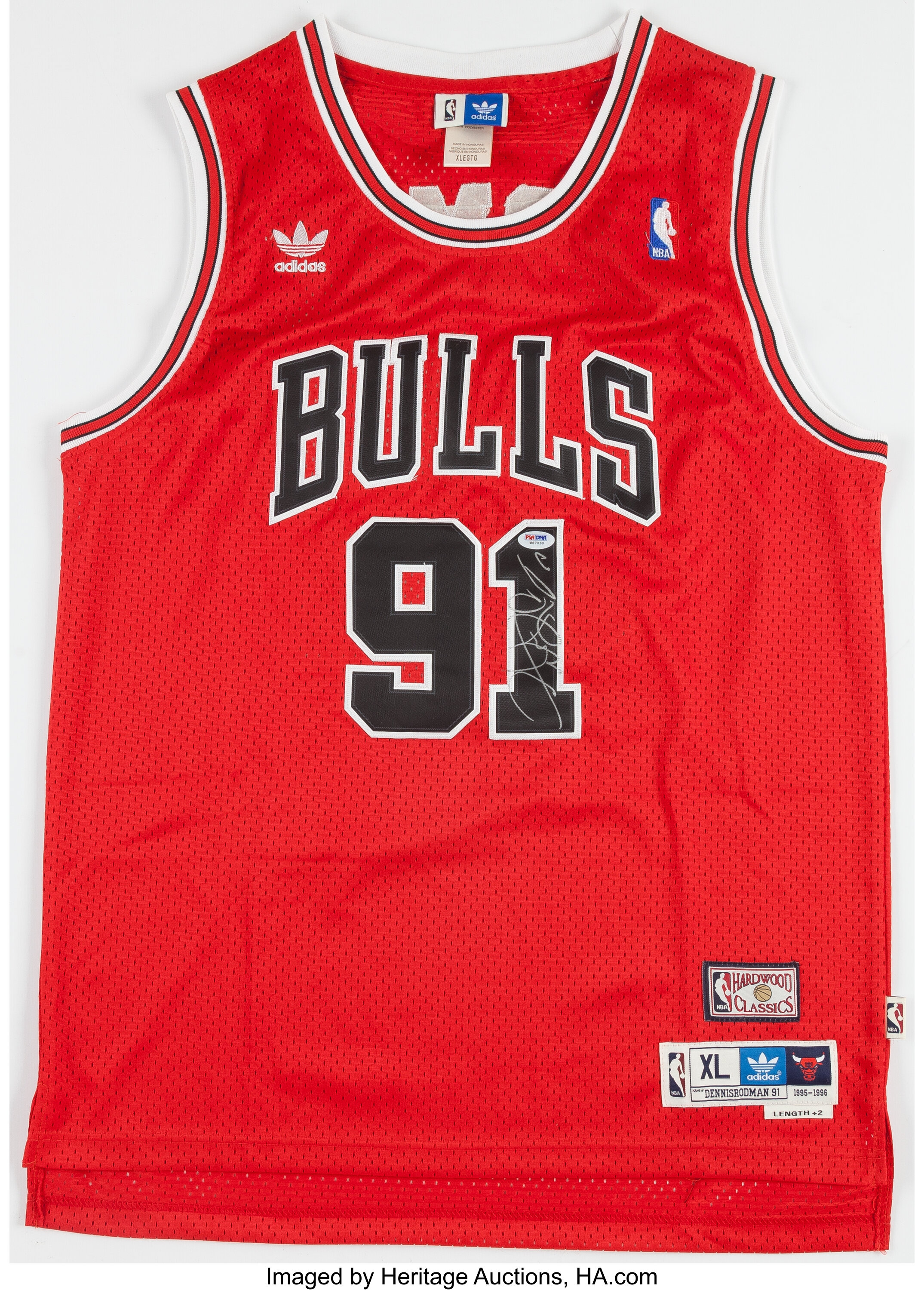 Dennis Rodman Bulls Signed Inscribed Adidas NBA Swingman Jersey Authentic  COA