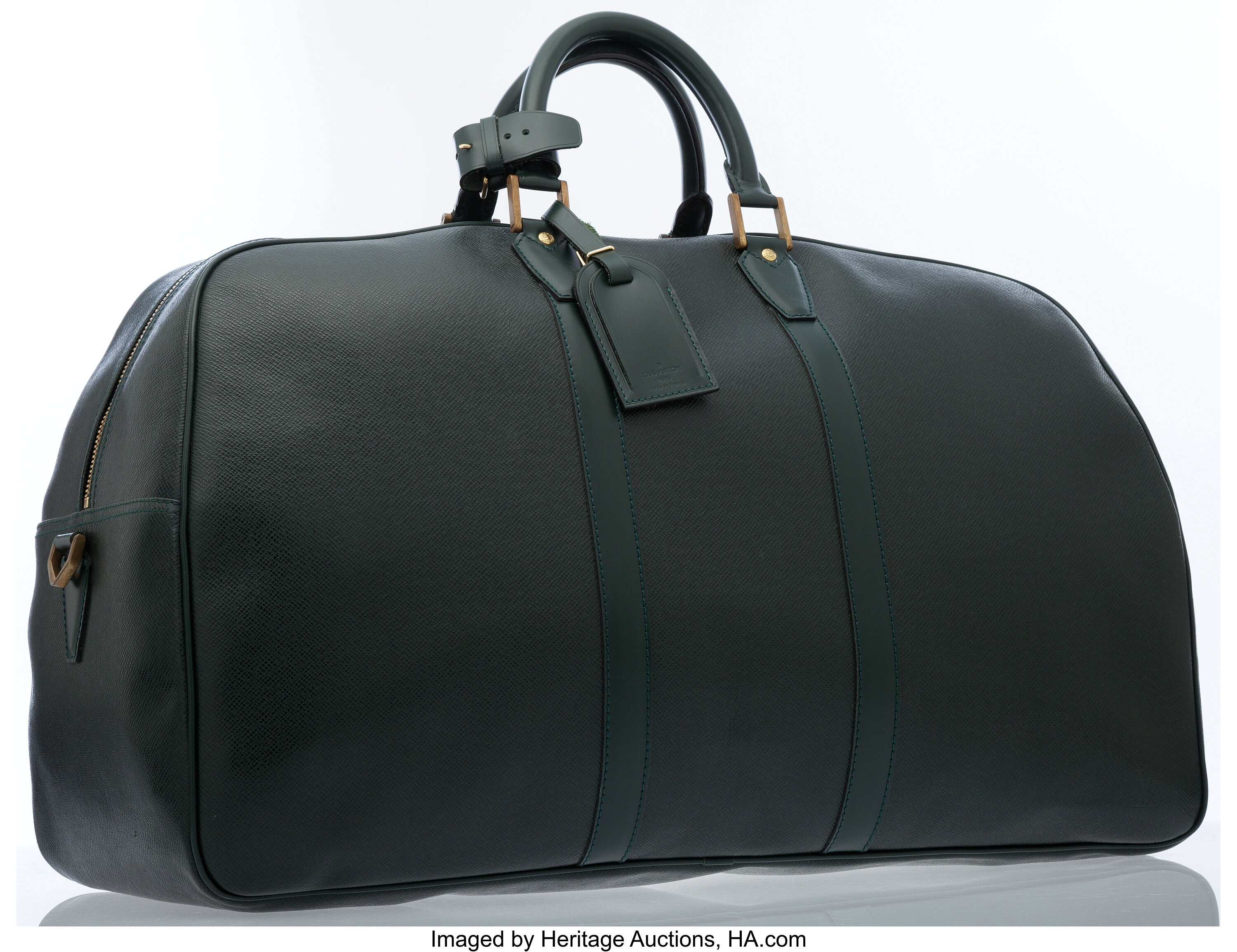 Louis Vuitton Louis Vuitton Kendall GM Green Taiga Leather Travel Bag