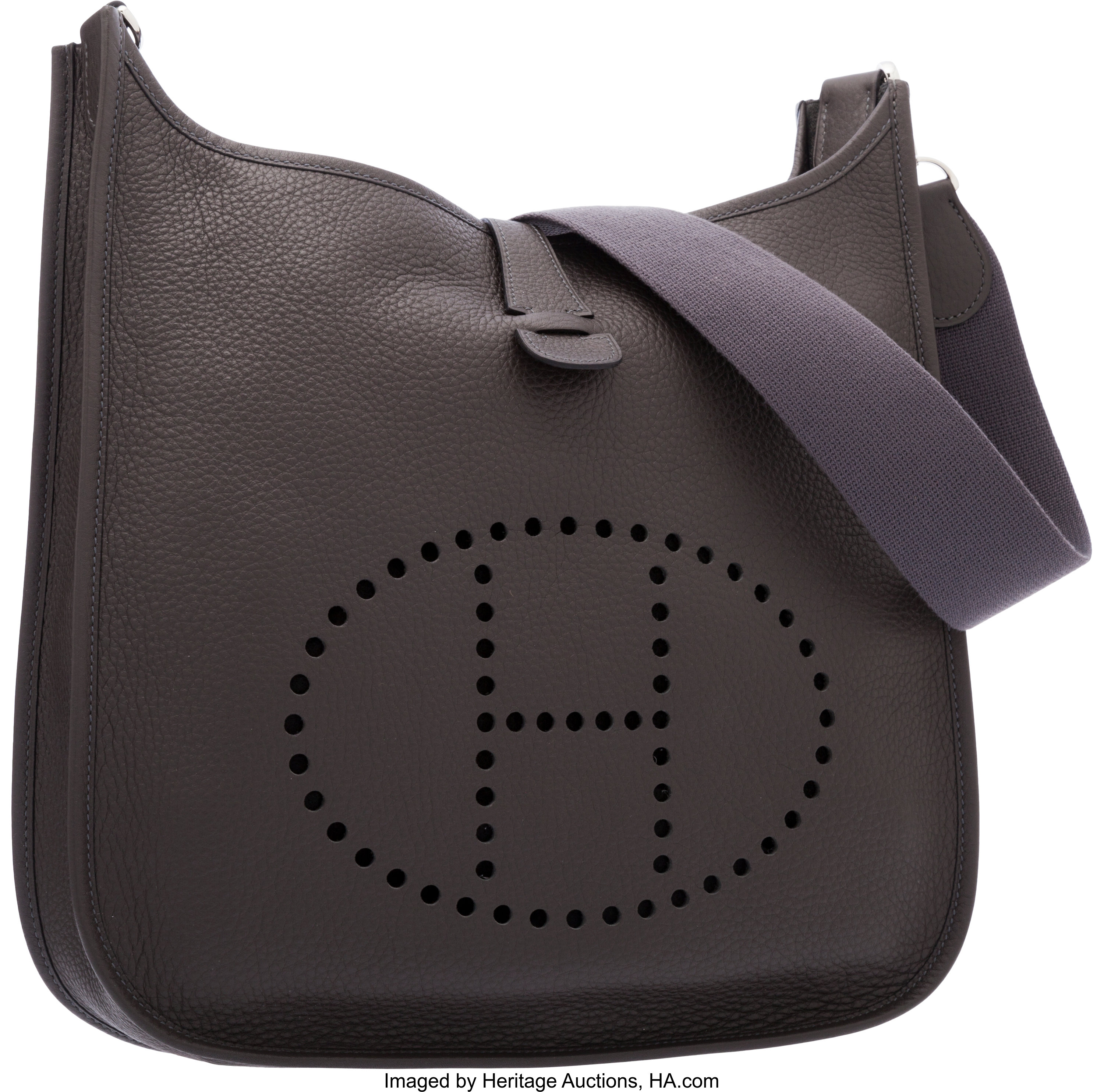 Hermes Evelyne I GM Graphite Buffalo Crossbody Bag