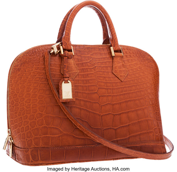 Louise Vuitton Vintage Alma PM Bag-Camel Ostrich