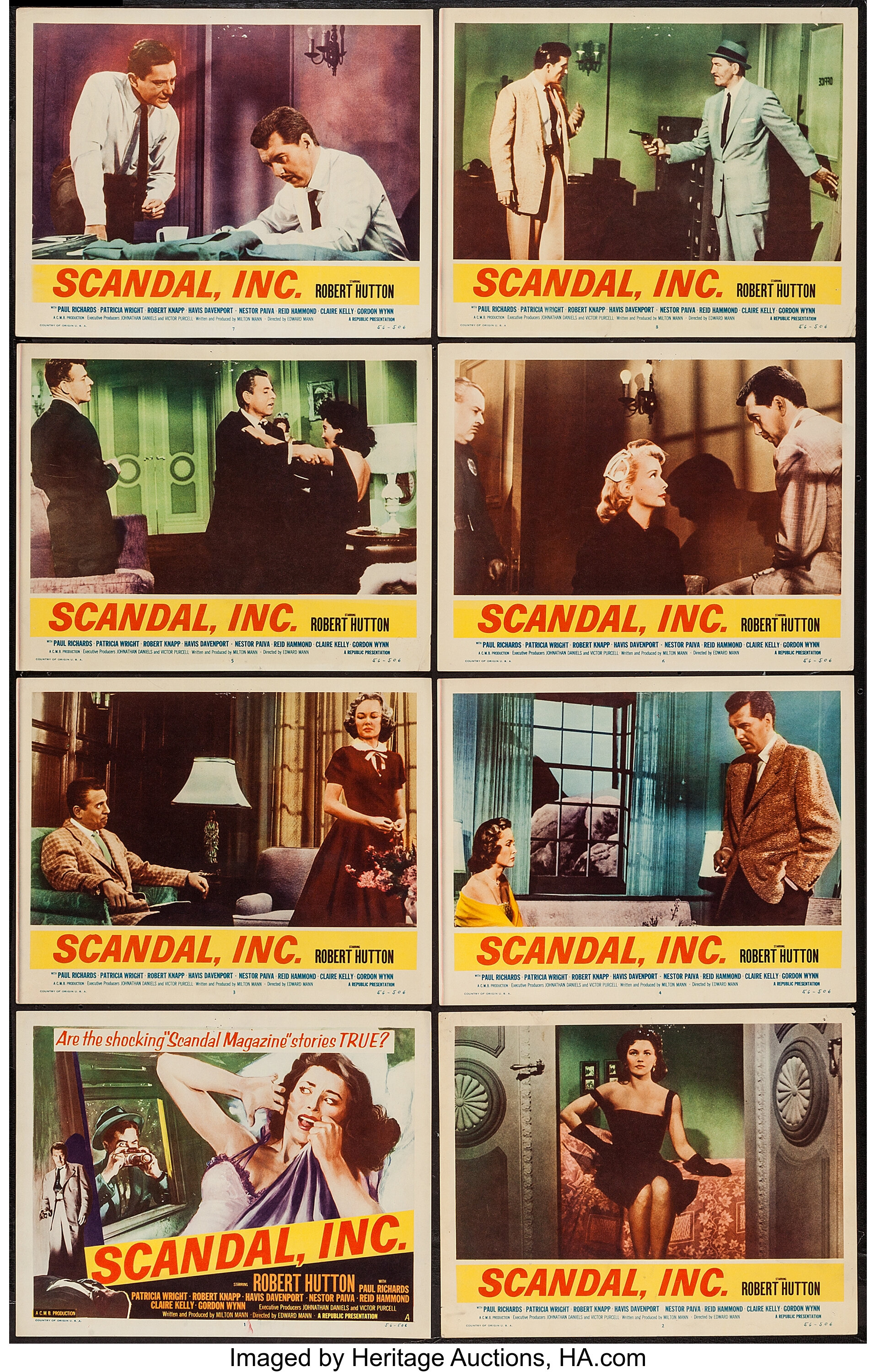 Scandal Inc Republic 1956 Lobby Card Set Of 8 11 X 14 Lot 53395 Heritage Auctions 2708