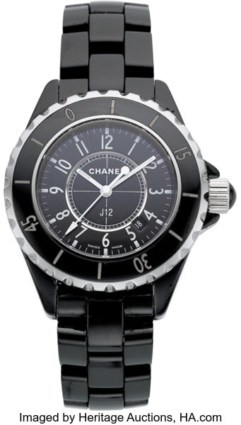 Chanel Lady's Ceramic, Stainless Steel J12 Watch.  Estate, Lot #54107