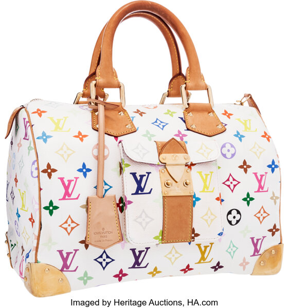 Louis Vuitton White Monogram Multicolore Canvas Speedy 30 Bag at