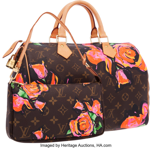 Louis Vuitton Roses Speedy 30 Monogram Satchel Bag