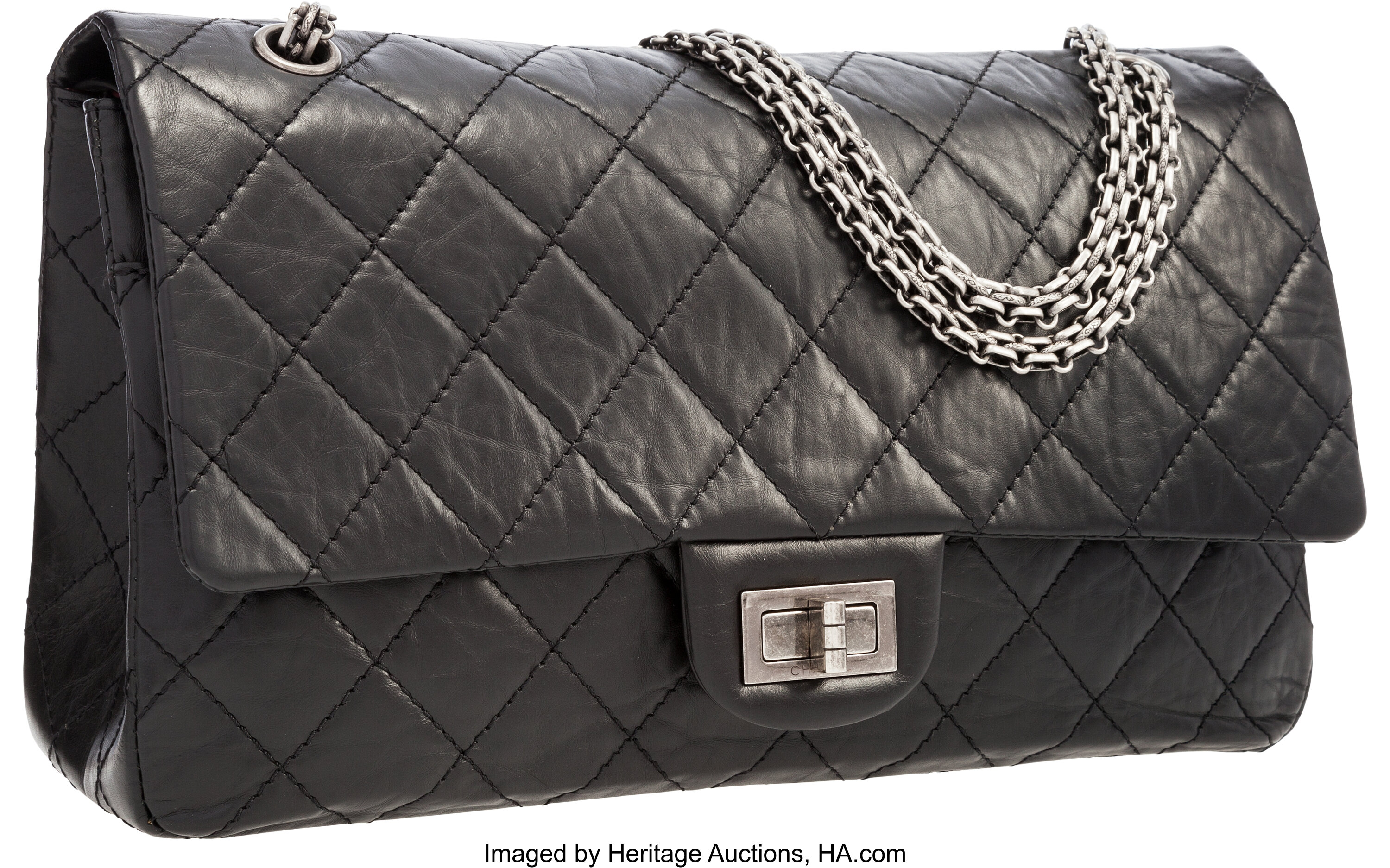 Chanel Black Lambskin Leather Jumbo Reissue Double Flap Bag with | Lot  #58248 | Heritage Auctions