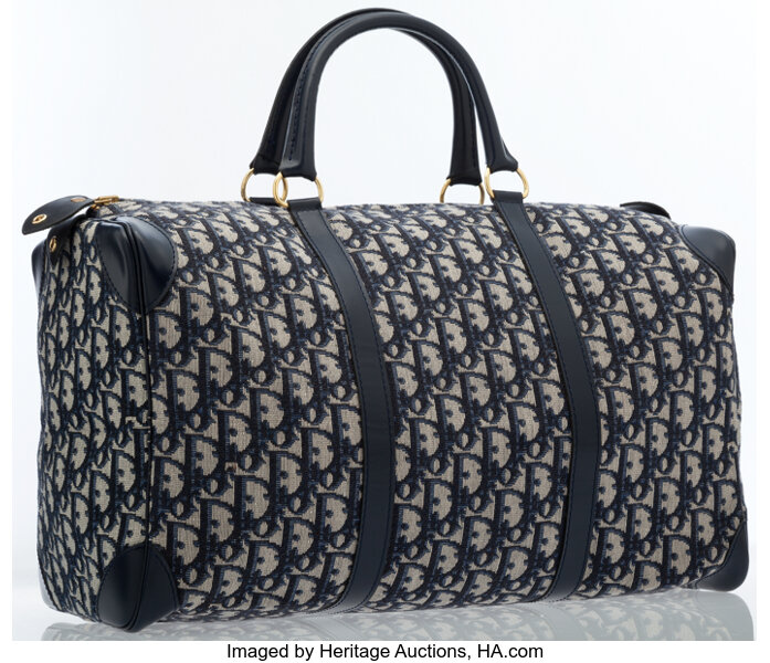 Dior, Bags, Christian Dior Oblique Vintage Boston Bag Navy