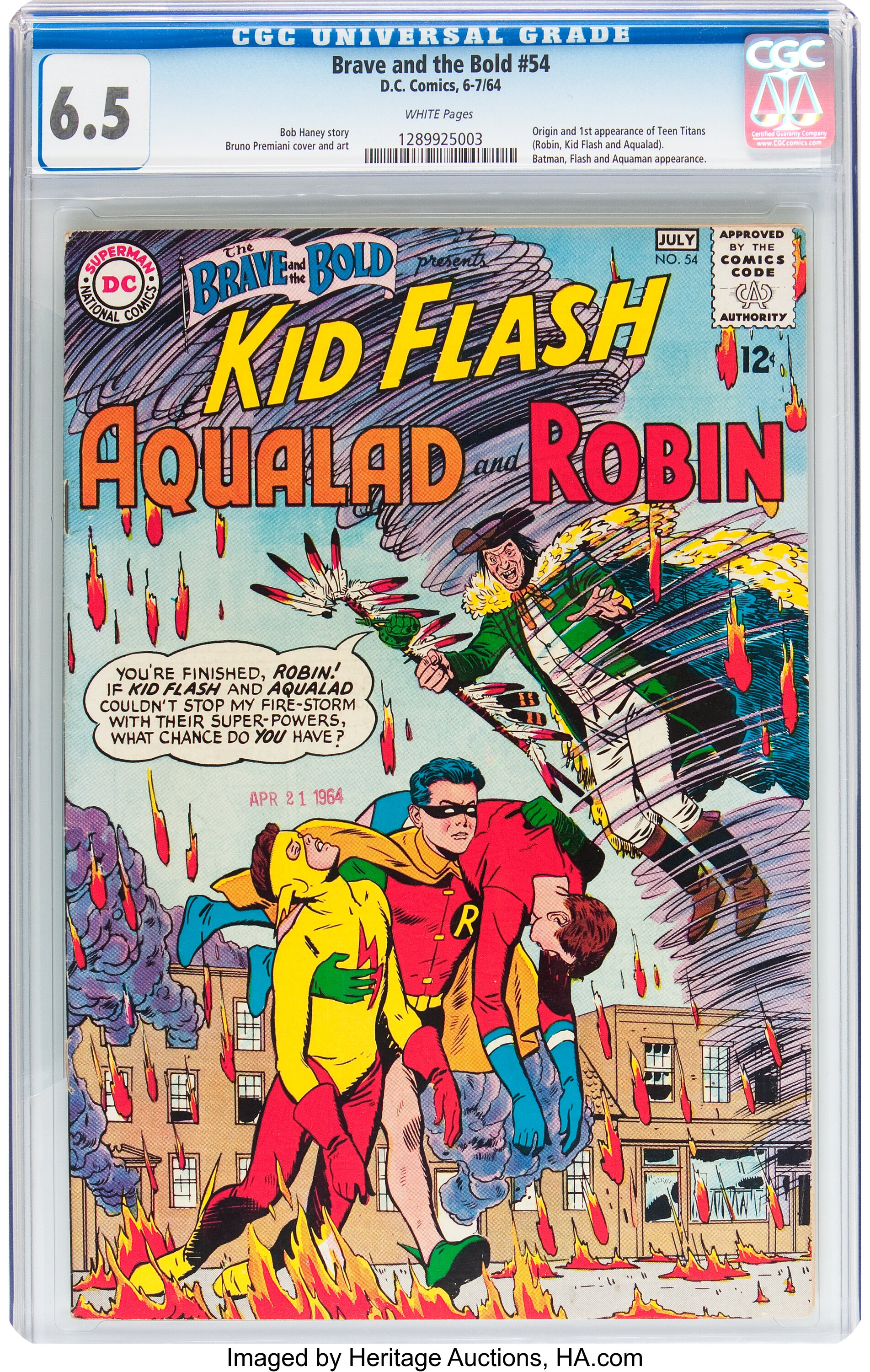 The Brave and the Bold #54 Kid Flash, Aqualad, and Robin (DC, 1964), Lot  #14151