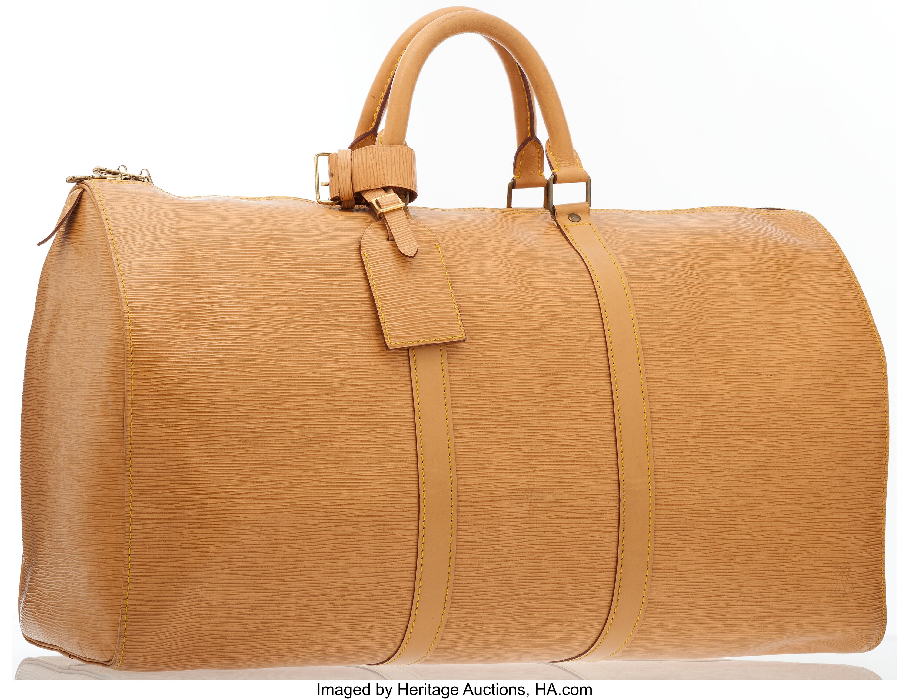Louis Vuitton Cipango Brown Gold Epi Leather Keepall Duffle Bag